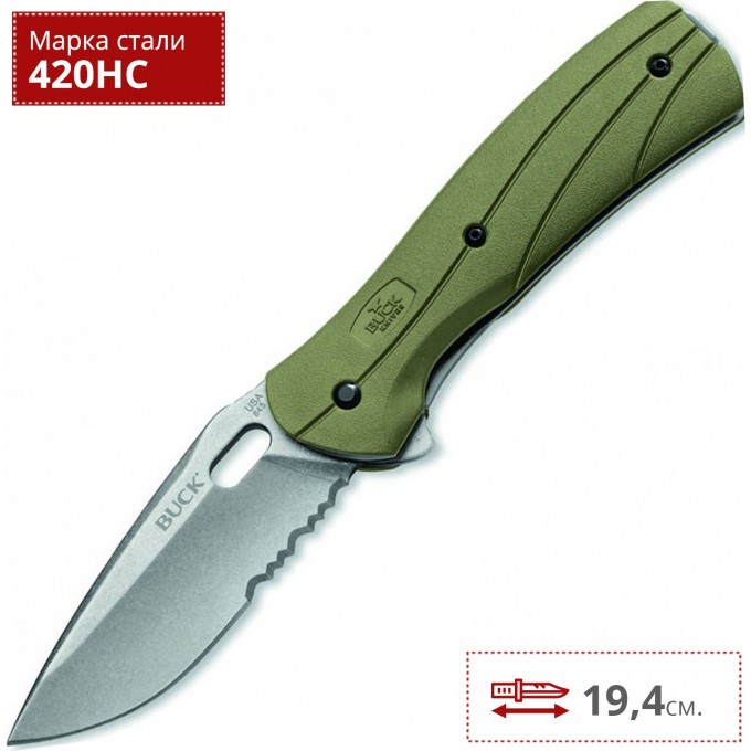 Нож BUCK 0845ODS VANTAGE FORCE, MARINE OD GREEN - SELECT B0845ODS Нож BUCK 0845ODS VANTAGE FORCE, MARINE OD GREEN - SELECT B0845ODS